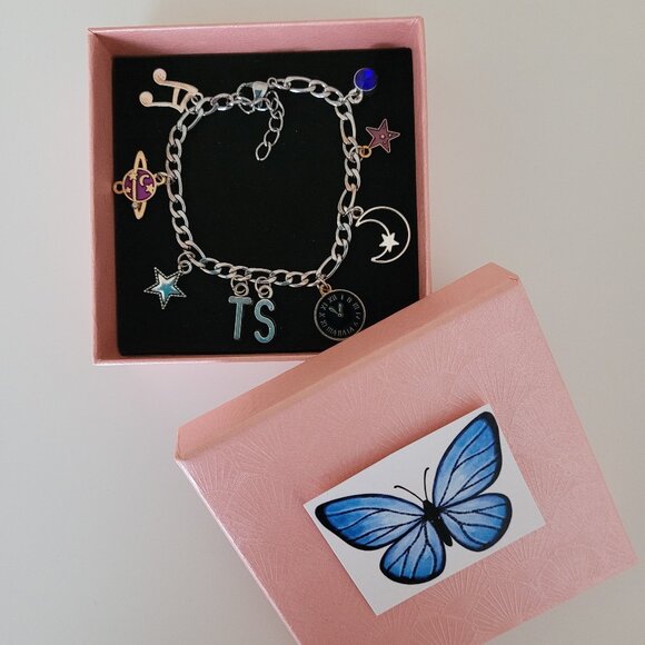 New Taylor Swift "Midnights Eras" Inspired Stainless Steel Charm Bracelet - Picture 2 of 3